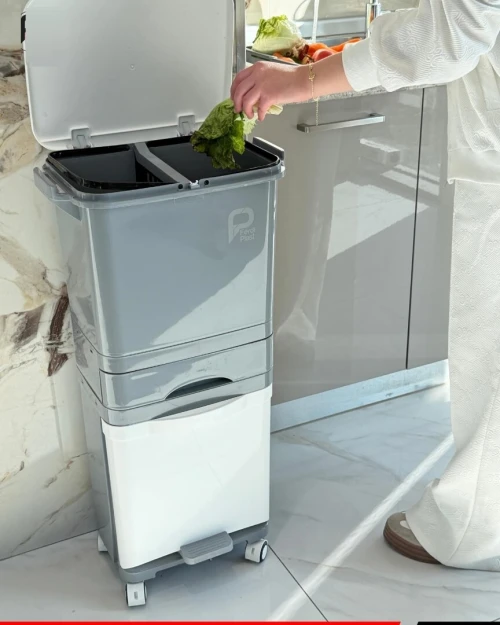 Poubelle 2 Niveaux , 3x1 Pratique Et Polyvalente Pour Votre Cuisine Propre, Organisée