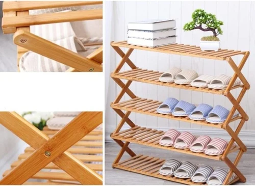 Porte Chaussures Pliante En Bois Lux