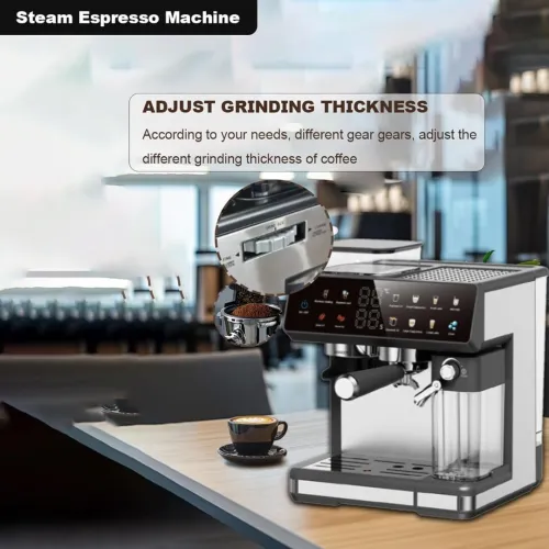 Machine à Café Expresso Automatique 4En1 Avec Broyeur Intégré, 20 Bars 2,6 L, Coffee Grinding, Espresso, Cappuccino, Milk Foam