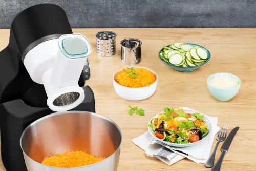 Moulinex Wizzo, Robot Pâtissier Blender Hachoir à Viande Découpe-Légumes 1000W, 7 Vitesses