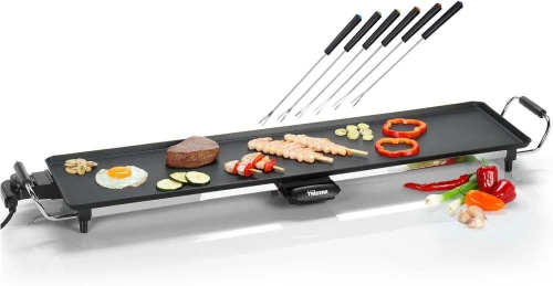 Gril De Table Electrique GM 90x23CM Avec Bac A Graisse Amovible, 2000 Watts, Revêtement Antiadhésif