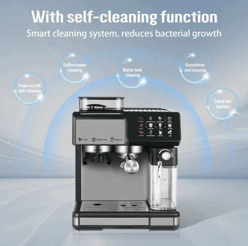 Machine à Café Expresso Electrique 3En1 Cappuccino Latte Entièrement Automatique,Broyeur Intelligent