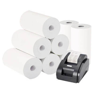 ROULEAU PAPIER THERMIQUE 80X80mm / 80X60mm ET ETIQUETTE ADHESIVE 20X40mm / 35X45mm