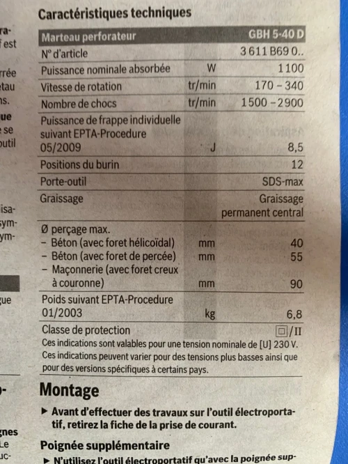 marteau piqueur BOSCH allemand