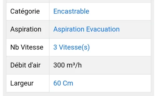 Hotte aspirante extra 60cm 