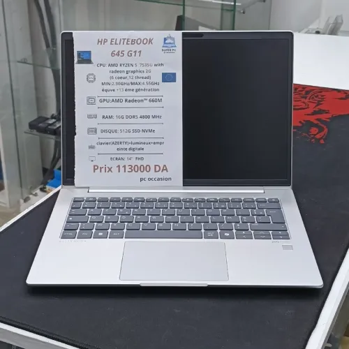 HP ELITEBOOK 645 G11 /Ryzen 5 7535U With Graphics/RAM 16G /SSD 512G /ÉCRAN 14" FHD(1cycle de charge)