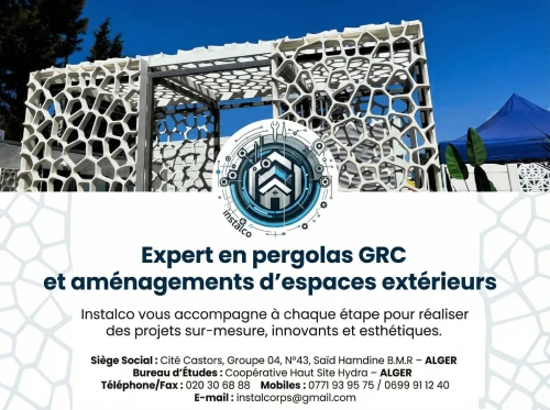 Design, étude, fabrication et installation Pergolas en GRC