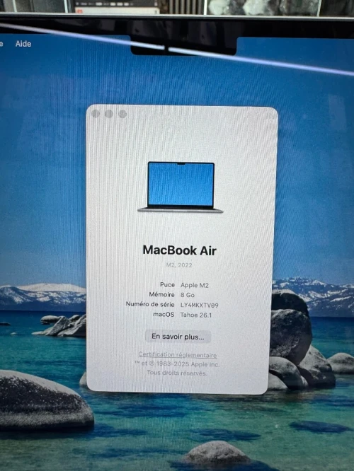 MacBook Air M2 8G 256G mdm batterie 100%