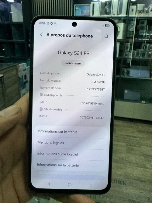Samsung Galaxy S24 FE 8G 128G etat comme neuf