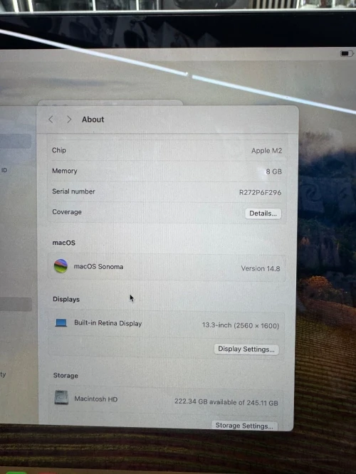 MacBook Pro M2 13" 8G 256G mdm 