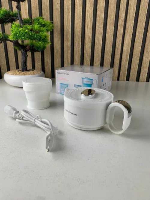 Bouilloire Électrique Pliable en Silicone Alimentaire avec Gobelet Pliable  غلاية مياه قابلة للطي ومحمولة