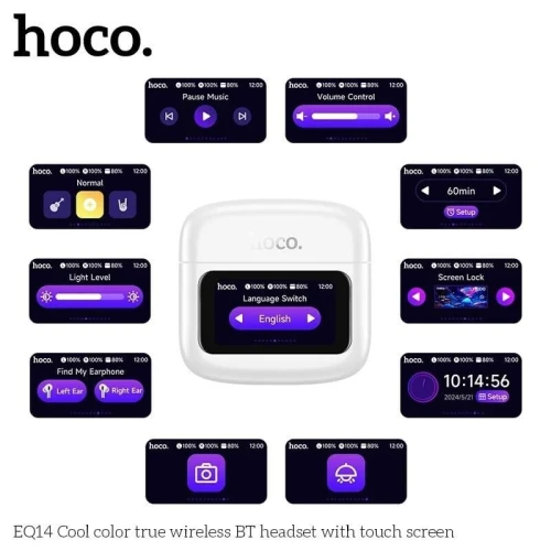 AIRPODS HOCO EQ14 - TOUCHSCREEN, 7H BATTERIE