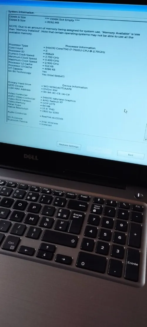 Dell I7 7eme 8g 1to double carte graphique 