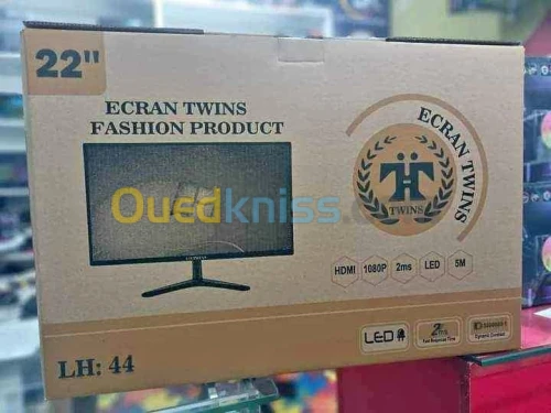 Ecran TWINS 22 POUCES HDMI - VGA FULL HD 1080P - 2ms - LED - 5M
