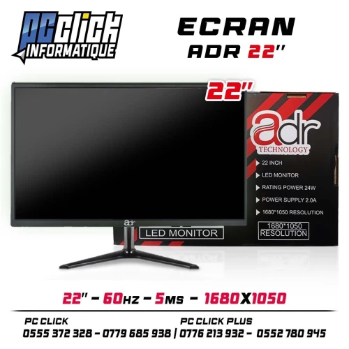 Ecran ADR 22"  24" LED. VGA. HDMI