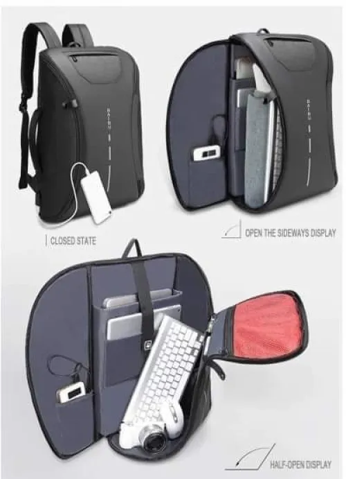 Sac a dos anti-vol (code de sécurité) Avec sortie USB et porte PC Pour homme et femme