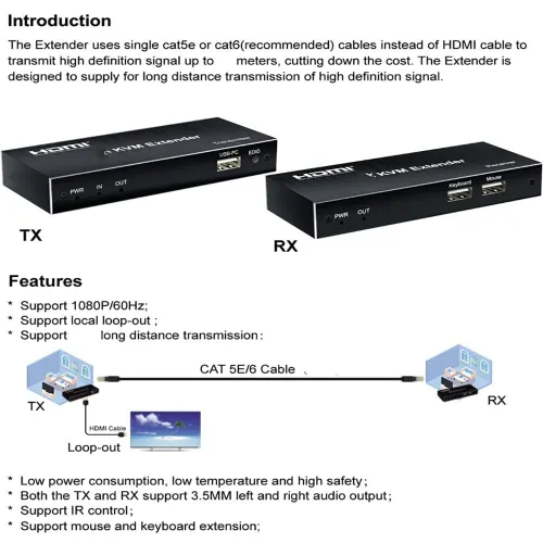 kvm 300m, kvm 200m sans fil, 120m, 60m en gros