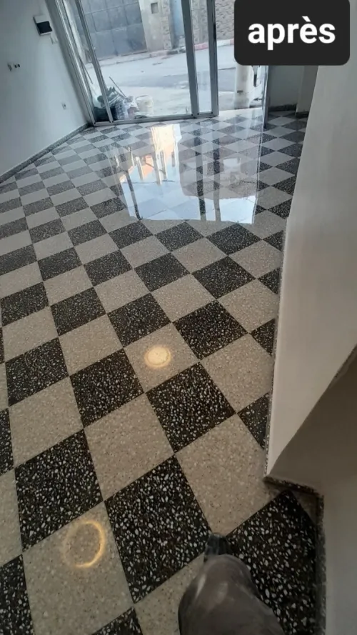 Ponçage et lustrage de carrelage et  marbre