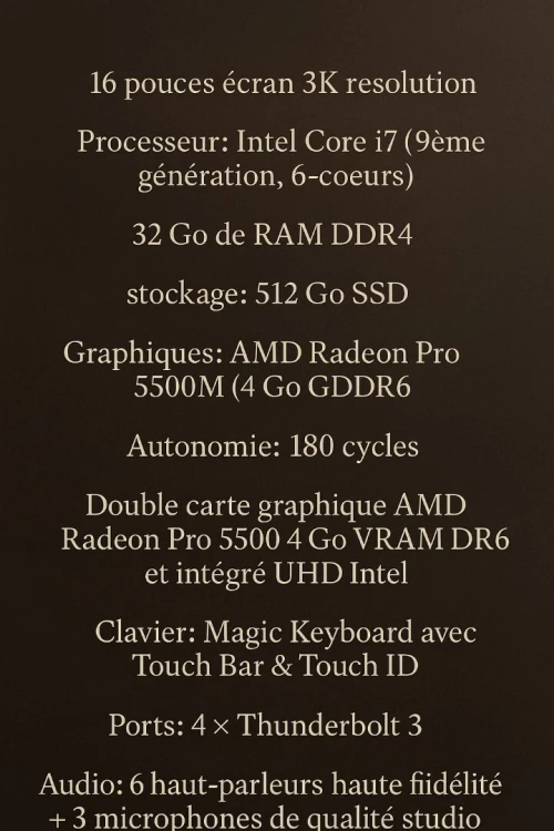 macbook pro 2019 16 pouce full bypass MILLIEUR PRIX 