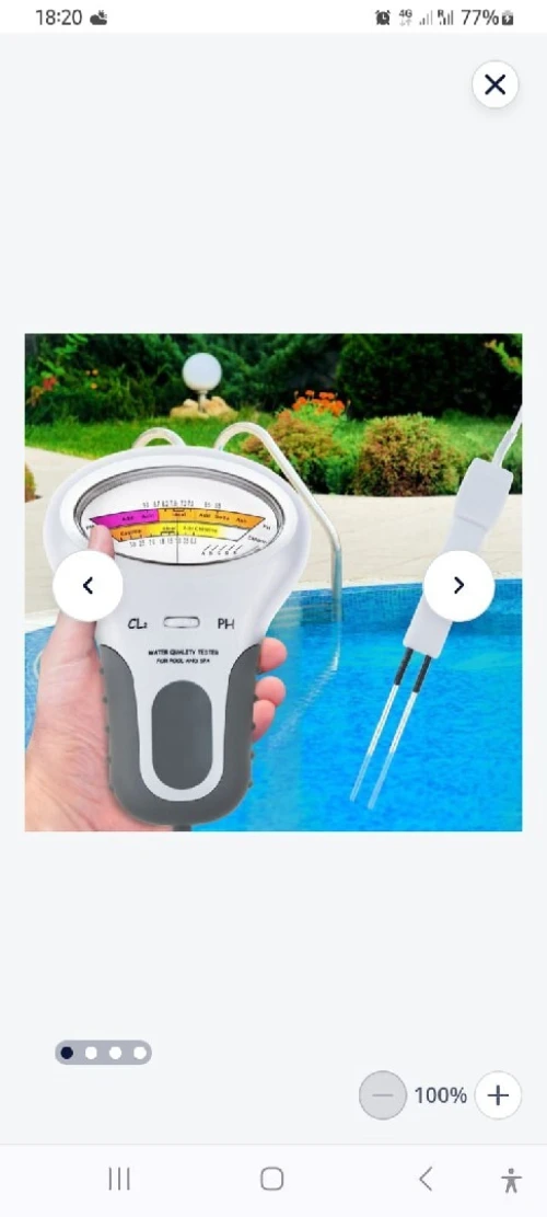 Testeur de chlore et ph Cl2 avec sonde,  analyseur de qualité de l'eau pour piscine