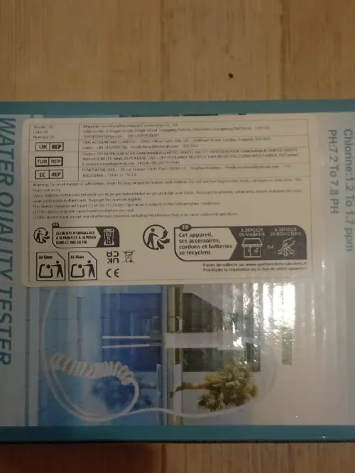 Testeur de chlore et ph Cl2 avec sonde,  analyseur de qualité de l'eau pour piscine