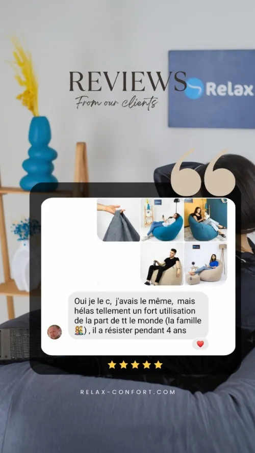 Pouf beanbag Poire Grande Orthopédique pour un Soutien Optimal.