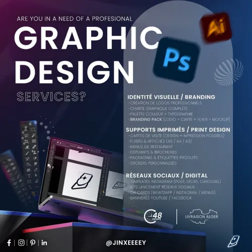  Graphiste Freelance Logos, Cartes, Flyers, Réseaux sociaux , Design + Impression
