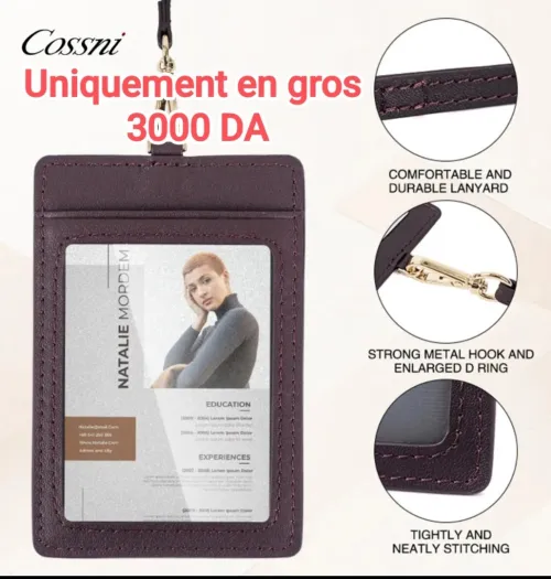 Porte badge cuir original/en gros