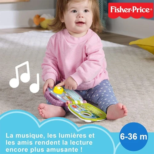 Livre interactif Comptines du Singe Violet avec effets sonores et lumineux-fisher price