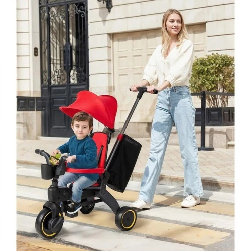 Vélo Poussette Tricycle compacte pliable avec Siege réversible