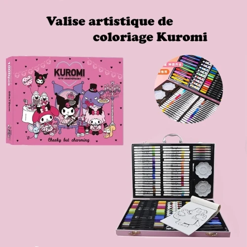 Valise artistique de coloriage Kuromi (113 Pcs)