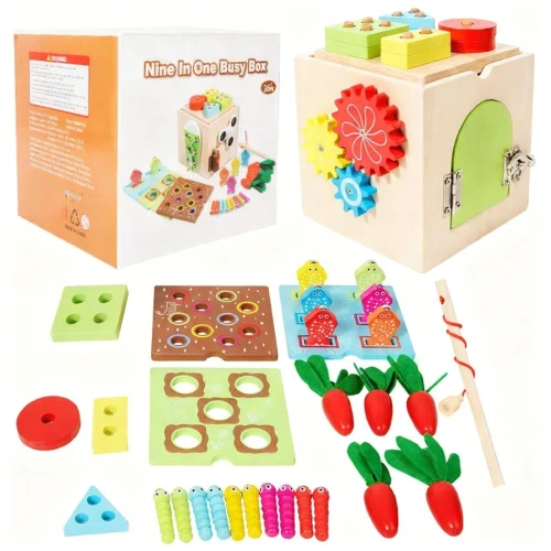 Coffret d'activités Montessori 9en1 multifonction pour enfant