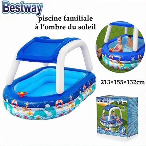 Piscine familiale à l'ombre du soleil Bestway