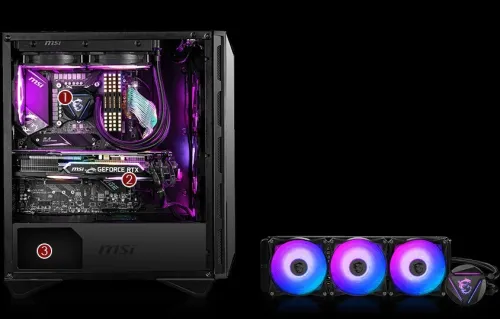 Boitier msi gungnir 110r + watercooling MAG CORELIQUID 360R V2