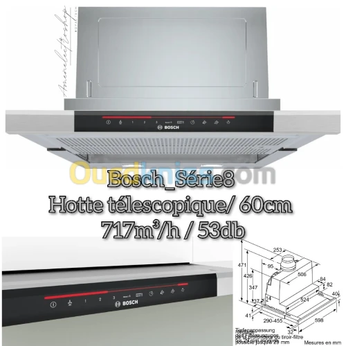 Hottes télescopique/ Encastrables; Bosch & Siemens & Rosières 