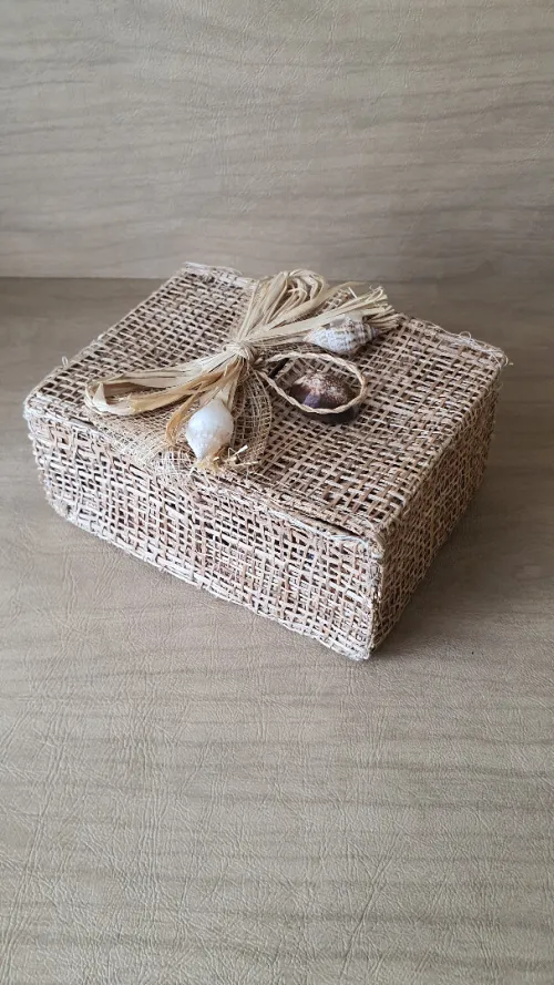 Très jolie coffret de 6 ronds à serviettes de table en coquillage Philippine LIQUIDATION