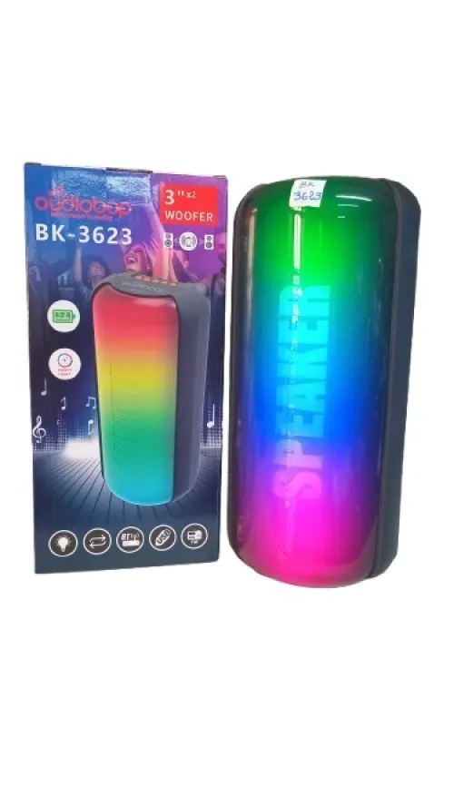 HAUT PARLEUR OUDIOBOP PORTABLE BK-3623 BLUETOOTH + USB (ALIMENTATION & LECTURE) + LED RGB + FM