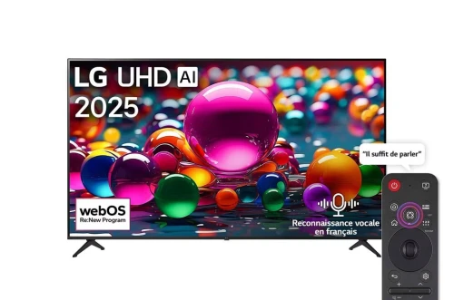 Télévision LG SMAT TV 4K UHD AI UA85 4K 55 pouces HDR10 webOS25 2025 55UA85006LA