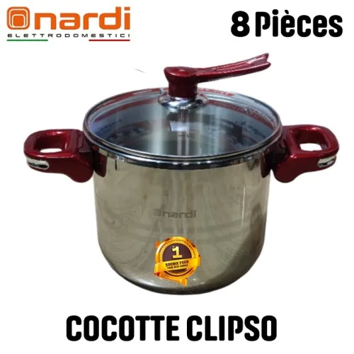 Nardi Cocotte 7 + 5 Litres  2 Couvercles, un Couscoussier et un Panier NPCM175XR