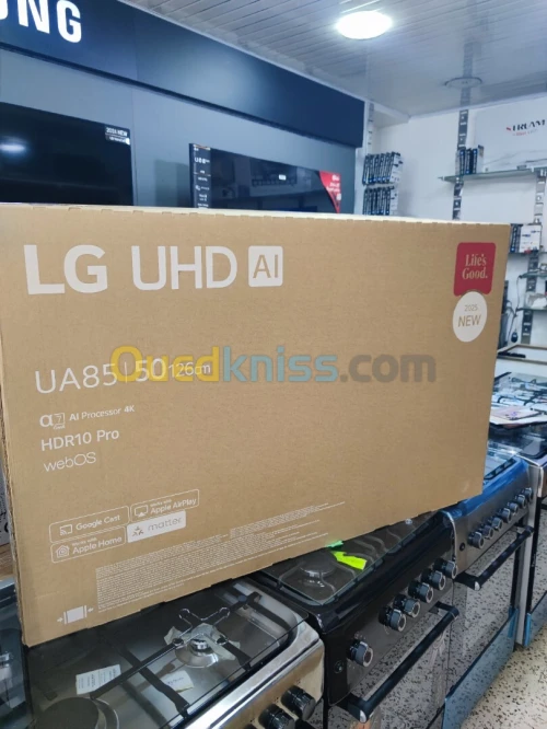 Télévision LG 50"  Smart TV LG UHD AI UA85 4K UHD  New 2025 50UA85006LA