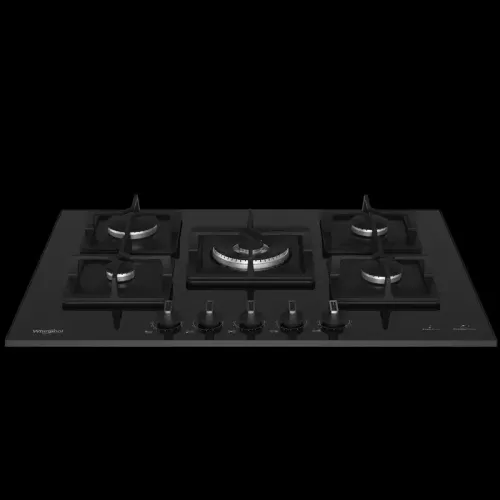 TABLE DE CUISSON Whirlpool ENCASTRABLE 05 FEUX VERRE TREMPE/NOIR 75 CM WGG75R522W2BGDZ