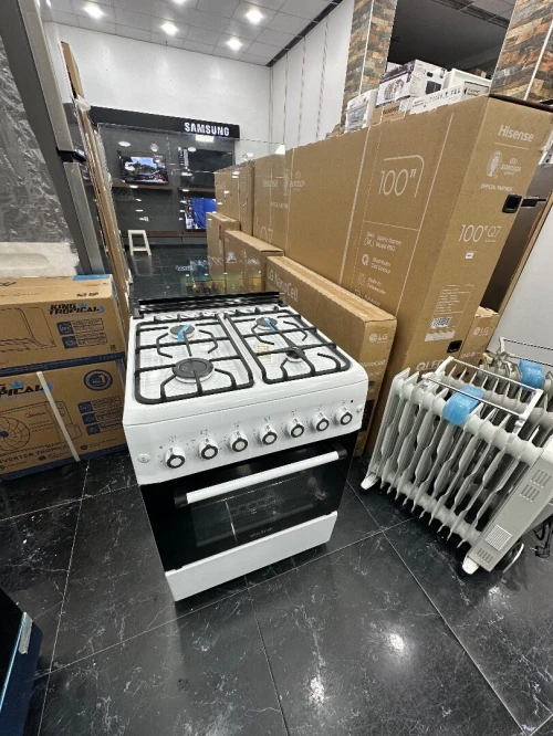 CUISINIERE EXTRA 4 FEUX GAZ/GAZ BLANCHE CO1GG-CVE60W ventilée