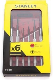 JEU DE TOURNEVIS HORLOGER EN COFFRET 6 PIÈCES STANLEY