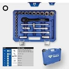 Jeu de clés à douille 1/2", 25 pcs BRILLANT TOOLS 