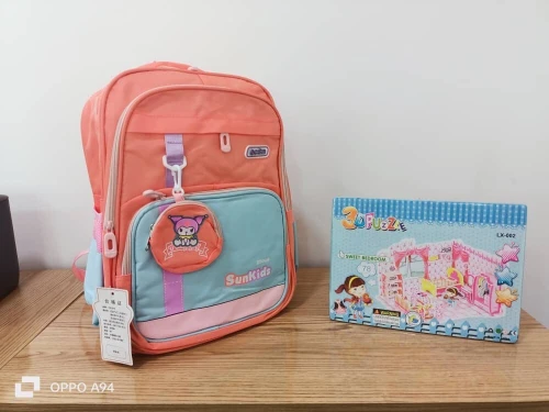 Sac à dos scolaire + trousse حقيبة ظهر مدرسية للأطفال مع مقلمة