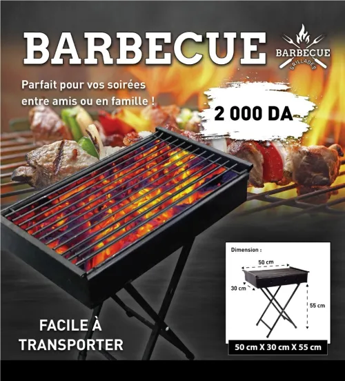 Barbecue à charbon pliable facile à transporter solide