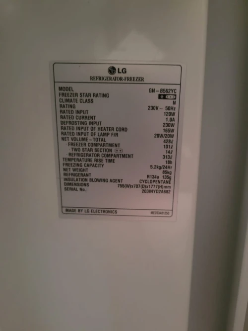 Vente frigo LG .  GN - B562YC