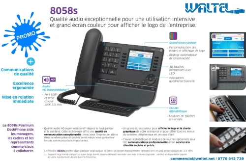 Poste IP Premium DeskPhone Alcatel-Lucent 8058S
