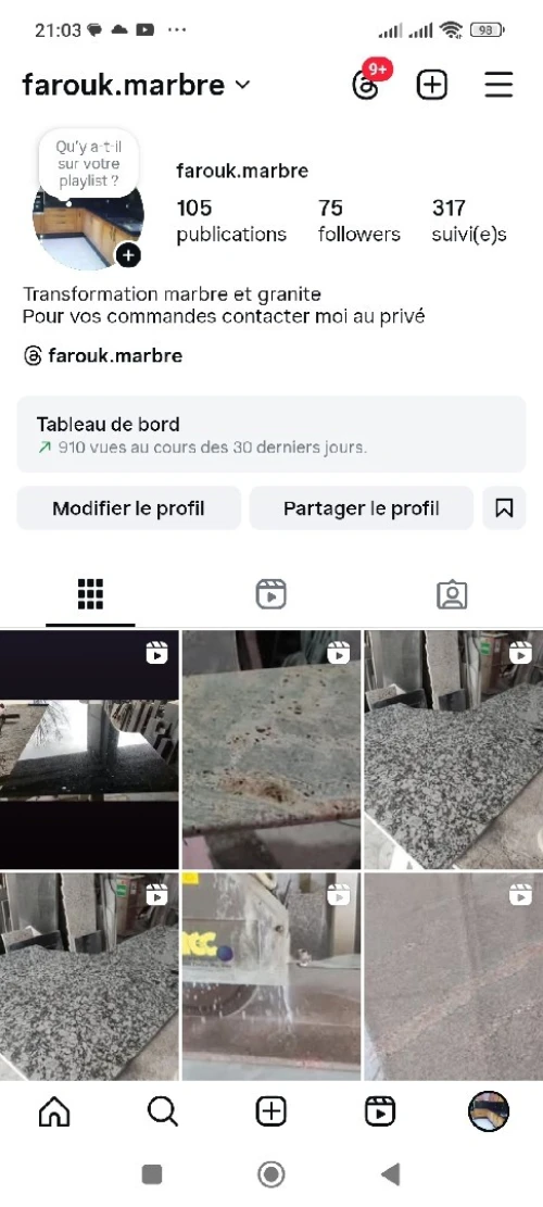 Transformation de marbre et granite 