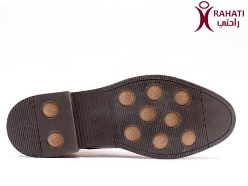 Chaussure Orthopédique de Confort Demi-Boots Richelieu pour Homme, en cuir Marron Nègre "HDTHER25"